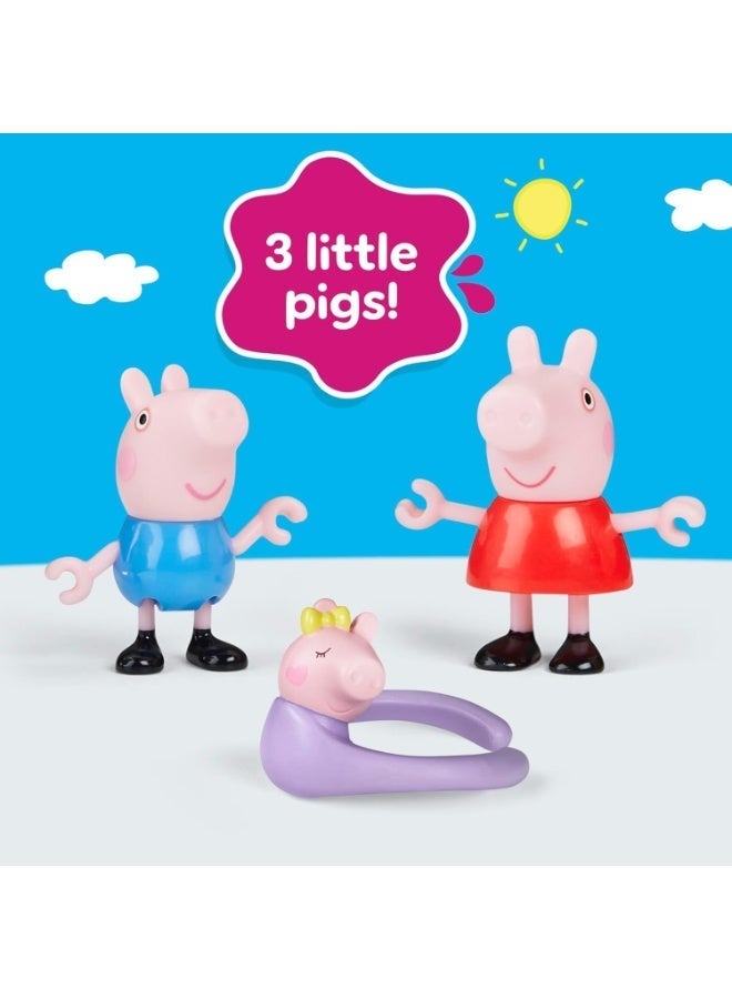 Peppa Pig Peppa's Family of Five with Baby Evie, Poseable Figures Hold Hands, Preschool Toys for Girls and Boys 3 and Up - Image 3